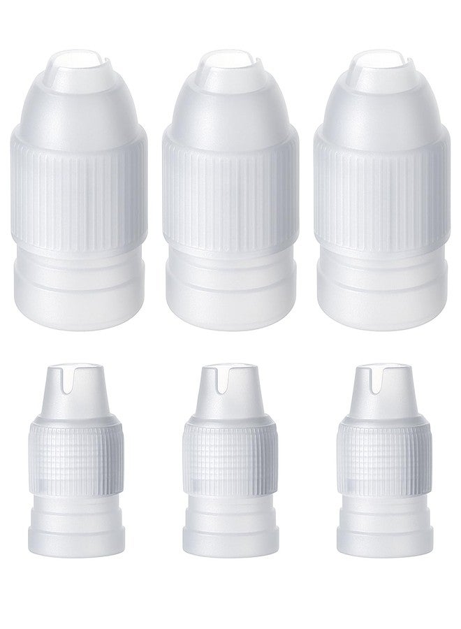 salbsever 6 Pieces Couplers for Piping Bags Two Different Sizes Plastic Couplers of Large Size Cake Decorating Coupler White Pastry Bag Coupler for Piping Bags, Icing Nozzles - Image 1