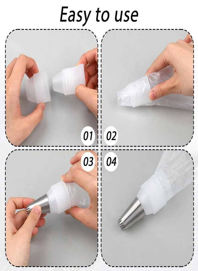salbsever 6 Pieces Couplers for Piping Bags Two Different Sizes Plastic Couplers of Large Size Cake Decorating Coupler White Pastry Bag Coupler for Piping Bags, Icing Nozzles - Image 4