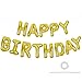 TONIFUL 3D Gold Happy Birthday Balloons Banner with Ribbon Straw 16 Inch Mylar Foil Letters Birthday Sign Banner Balloon Bunting Reusable for Girls Boys Kids Adults Birthday Halloween Supplies - Image 3