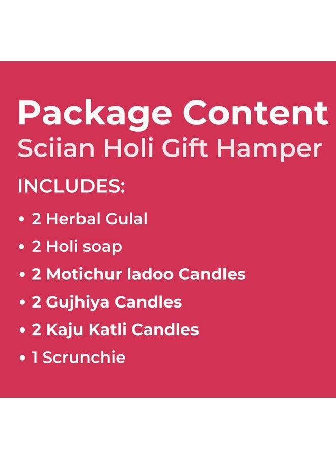 sciian Sciian Holi Gift Hampers with Holi Soap | Gujiya | Motichur Laddoo & Kaju Katli Shaped Candles | Colourful Soap | Holi Decorations | Eco Friendly | Special Holi Gift Pack - Image 4