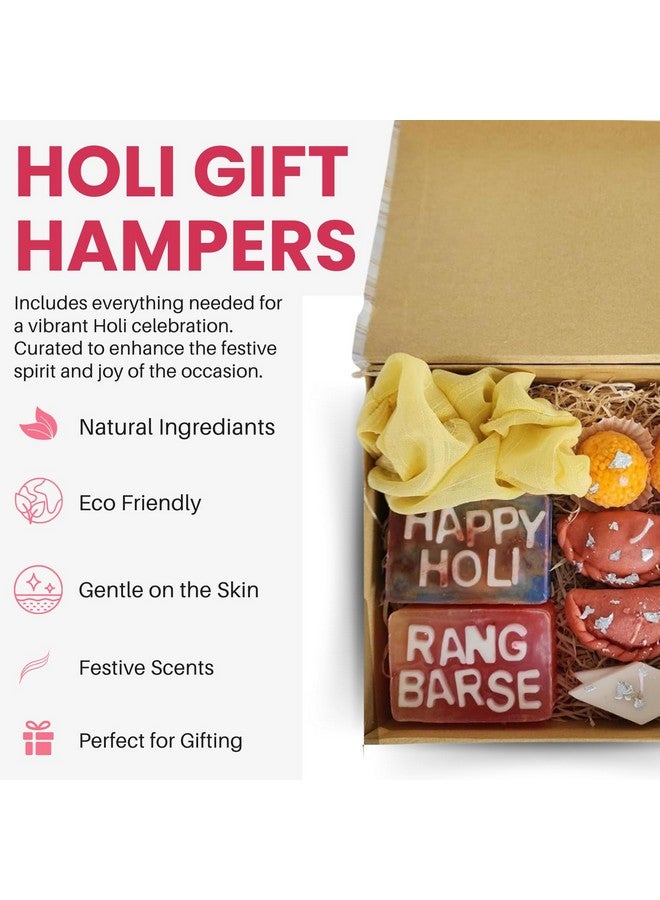 sciian Sciian Holi Gift Hampers with Holi Soap | Gujiya | Motichur Laddoo & Kaju Katli Shaped Candles | Colourful Soap | Holi Decorations | Eco Friendly | Special Holi Gift Pack - Image 3