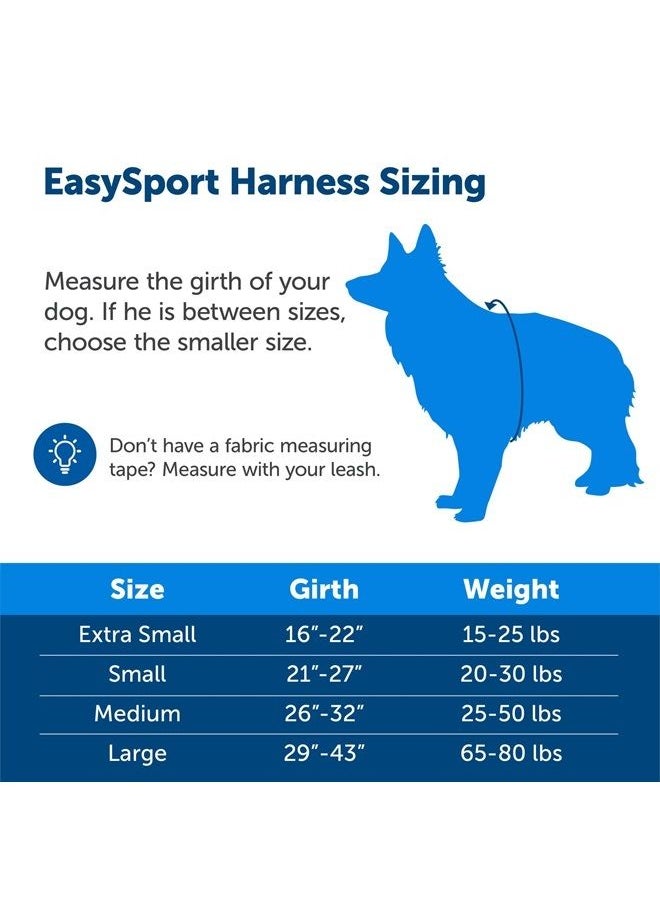 EasySport Dog Harness - Padded, Adjustable Dog Harness with Control Handle and Reflective Piping - Great for Active Dogs - from The Makers of The Easy Walk Harness - Large, Charcoal
