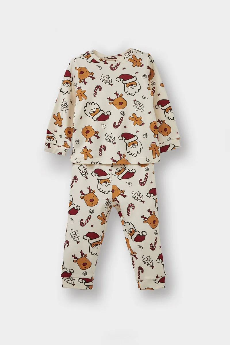 Defacto Baby Boy Christmas Themed Top Bottoms 2 Piece Pyjamas Set