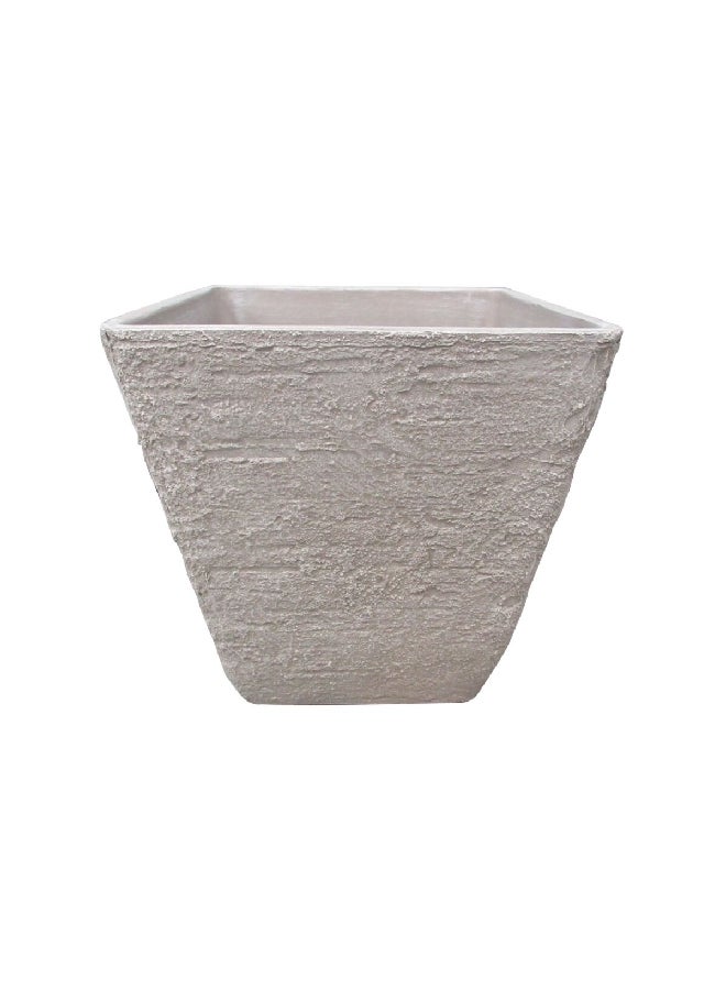 وعاء نباتات بقاعدة متينة عالية الجودة من الحجر للحدائق باللون الرمادي 32.5 × 35 سم SL6114B