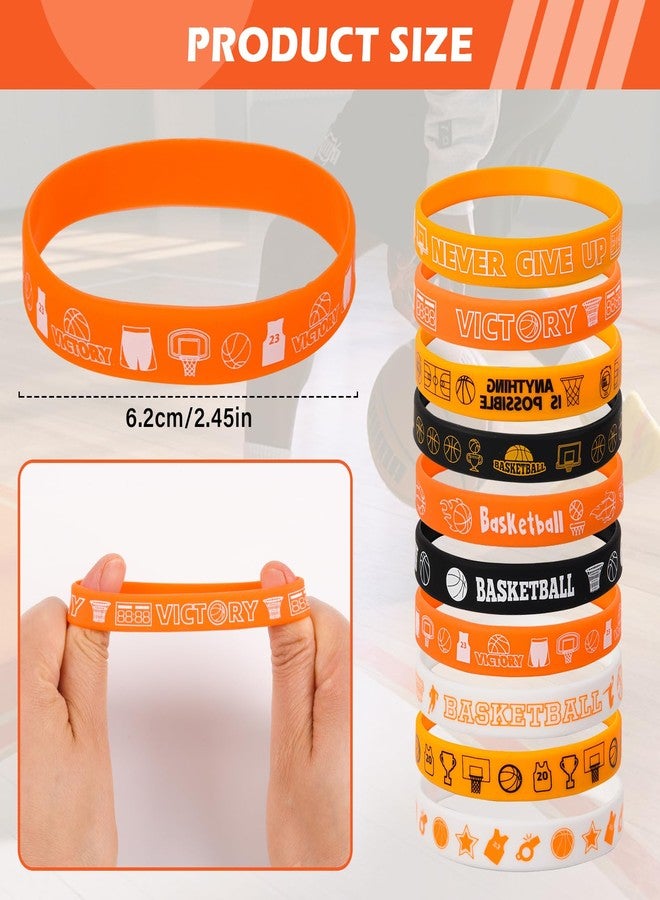 LiYiQ 72 Pcs Pcs Sports Party Favors, Basketball Ballpoint Pens, Bookmark Card and Silicone Bracelet Basketball Gift for Team Sports Club Gift Ideas for Men - Image 3