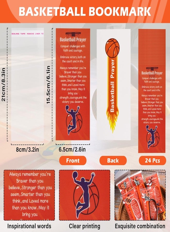 LiYiQ 72 Pcs Pcs Sports Party Favors, Basketball Ballpoint Pens, Bookmark Card and Silicone Bracelet Basketball Gift for Team Sports Club Gift Ideas for Men - Image 5