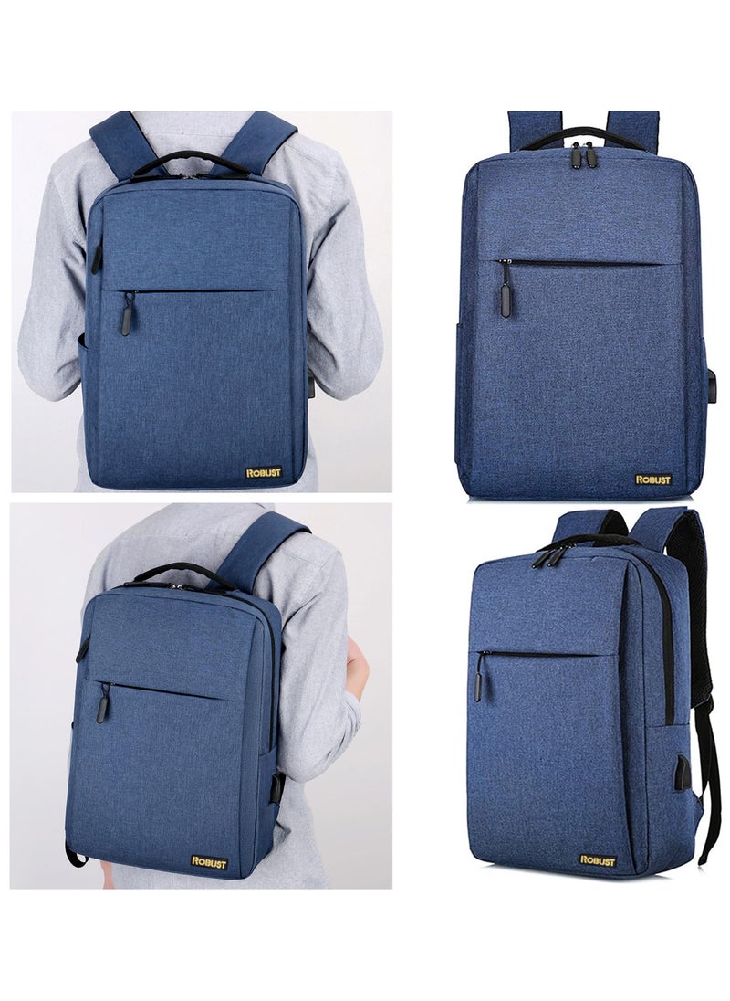 ROBUST Robust Travel Laptop Backpack, Business Anti Theft Slim Durable Laptop Bag With USB Charging Port, Water Resistant College School Office Large Laptop Bag For Men, Women, Fit For 17 Inches Laptop-Blue  - Image 4