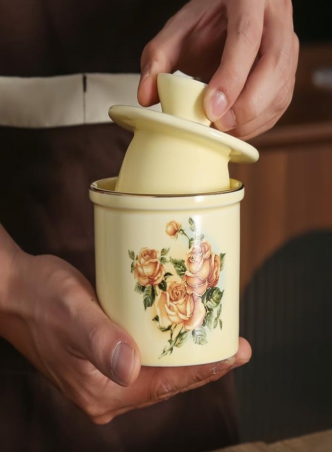 Biyread Ceramic Butter Dish with Airtight Lid - Farmhouse Style Butter Keeper Countertop Container for Room Temperature Storage, Includes Stainless Steel Spreader - Image 5