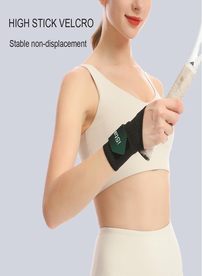iStabo Ultra Thin Mesh Wrist Strap Brace Support for Workouts & Daily Use, Carpal Tunnel Pain Relief, Ulnar Wrist Wraps Repetitive Wrist Use Injury, Fit Left or Right Hand, Breathable Adjustable (2, Black) - Image 5