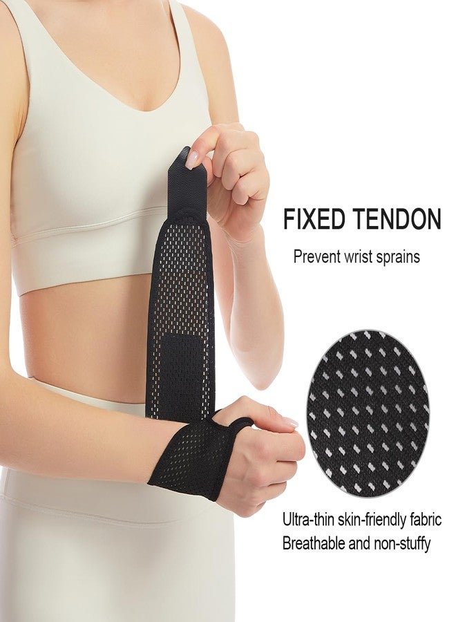 iStabo Ultra Thin Mesh Wrist Strap Brace Support for Workouts & Daily Use, Carpal Tunnel Pain Relief, Ulnar Wrist Wraps Repetitive Wrist Use Injury, Fit Left or Right Hand, Breathable Adjustable (2, Black) - Image 4