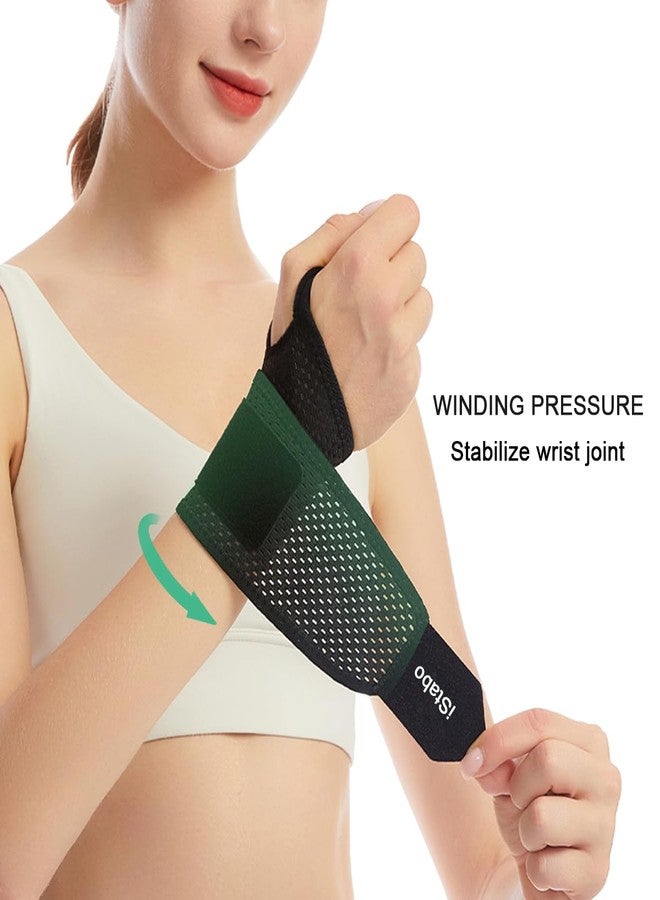 iStabo Ultra Thin Mesh Wrist Strap Brace Support for Workouts & Daily Use, Carpal Tunnel Pain Relief, Ulnar Wrist Wraps Repetitive Wrist Use Injury, Fit Left or Right Hand, Breathable Adjustable (2, Black) - Image 2