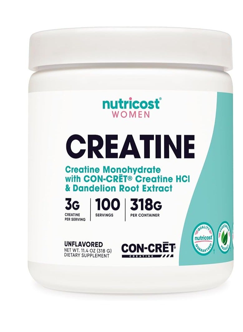 مسحوق الكرياتين مونوهيدرات للنساء 11.4 أونصة 100 حصة - Image 1