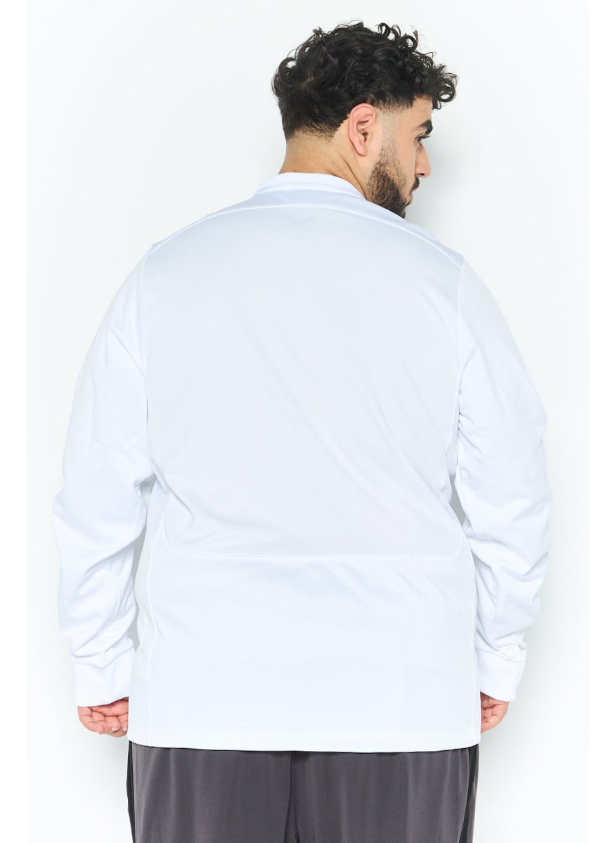CASTORE - Men Sportswear Fit Long Sleeves Running Sweatshirts, White - Image 1