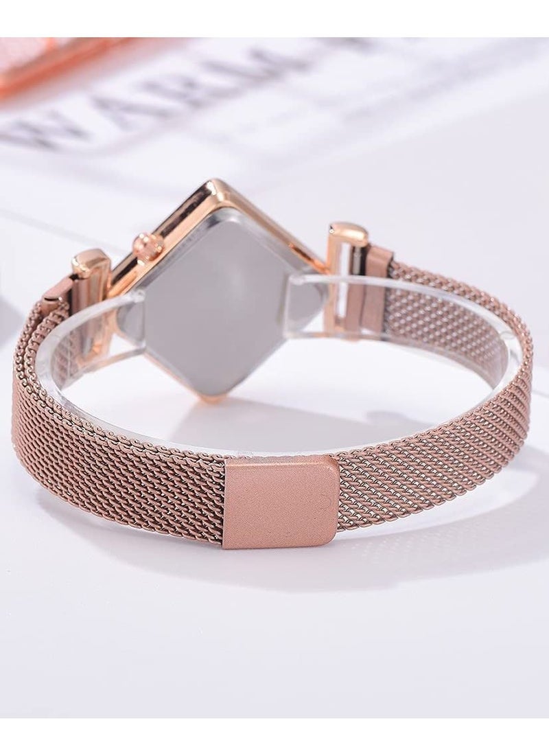 Excefore Womens Watch Ladies Watches Gifts Set with Bracelet, Rose Gold for Lady Female Girls Minimalist Simple Slim Thin Casual Dress Analog Quartz Wrist Waterproof - Image 4