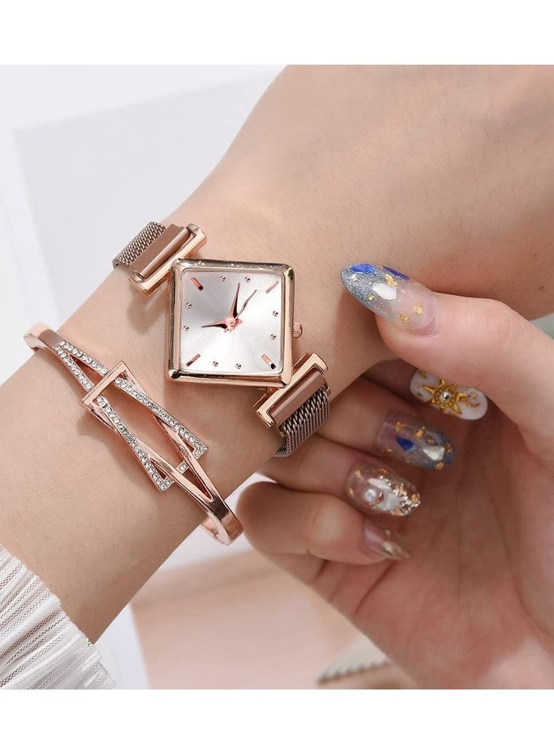 Excefore Womens Watch Ladies Watches Gifts Set with Bracelet, Rose Gold for Lady Female Girls Minimalist Simple Slim Thin Casual Dress Analog Quartz Wrist Waterproof - Image 2