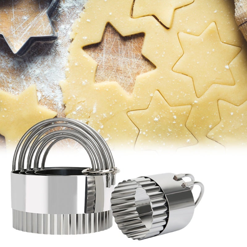 Stainless Steel Round Biscuit Cutter Set 5 Sizes Anti-Rust - Ergonomic Handle Precise Dough Cutting for Professional Bakers Home Kitchen Baking - Image 5
