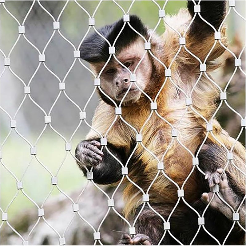 Stainless Steel Rope Wire Mesh Stainless Steel Wire Rope Netting, Flexible Cable Mesh Protection Boundary Impact Resistance, High Altitude Anti-Fall Net for Zoo Cage Fence, Balcony, Stair(7cm - Image 1