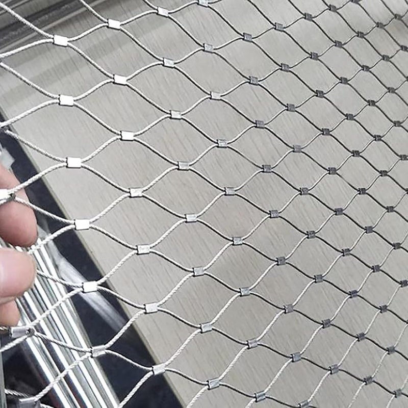 Stainless Steel Rope Wire Mesh Stainless Steel Wire Rope Netting, Flexible Cable Mesh Protection Boundary Impact Resistance, High Altitude Anti-Fall Net for Zoo Cage Fence, Balcony, Stair(7cm - Image 2