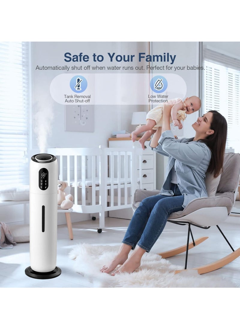 Jorunb Large Humidifiers for Bedroom, 9L/2.5Gal Ultrasonic Cool Mist Humidifier with Remote Control, 3 Speed Top Fill Cool Mist Humidifier for Bedrooms, Offices, Plants, Babies  - Image 5
