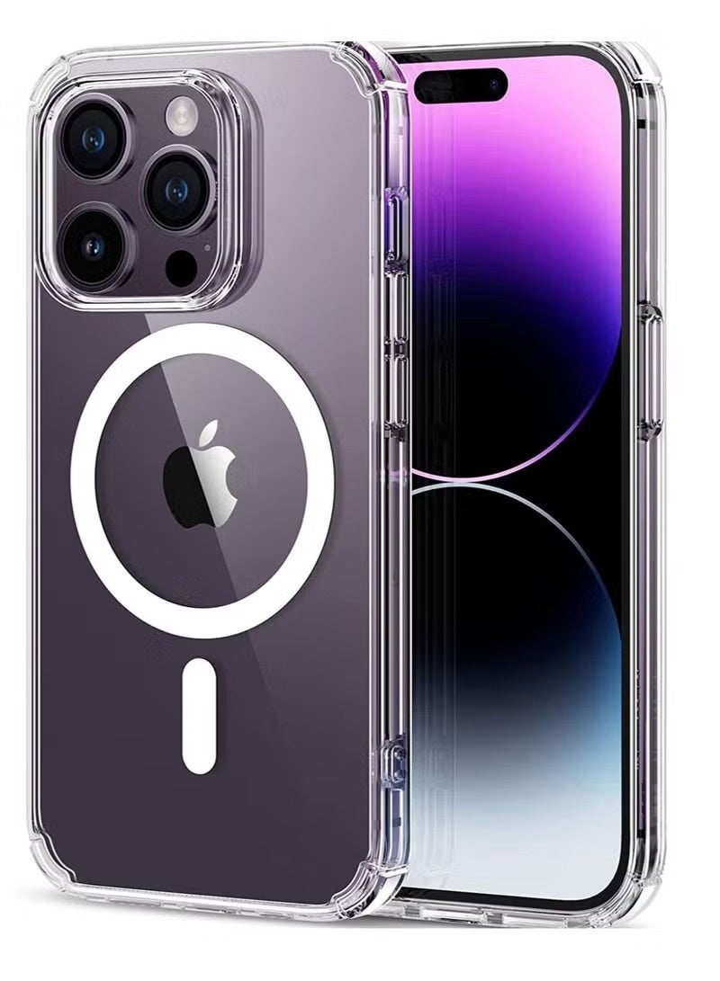 ACLIX Krystec Clear Case with HaloLock Compatible with iPhone 14 Pro Max, Compatible with MagSafe, Ultra-Yellowing Resistant, Shockproof Military-Grade Protection, Polycarbonate Buttons, Clear - Image 1