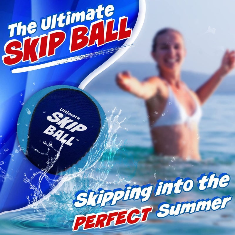 Activ Life Ultimate Pool Skip Ball - Holiday Stocking Stuffer Water Skipping Ball Fun - Versatile Outdoor Fun & Pool Games & Beach Gear Water Toys for Kids - Navy/Teal - Image 2