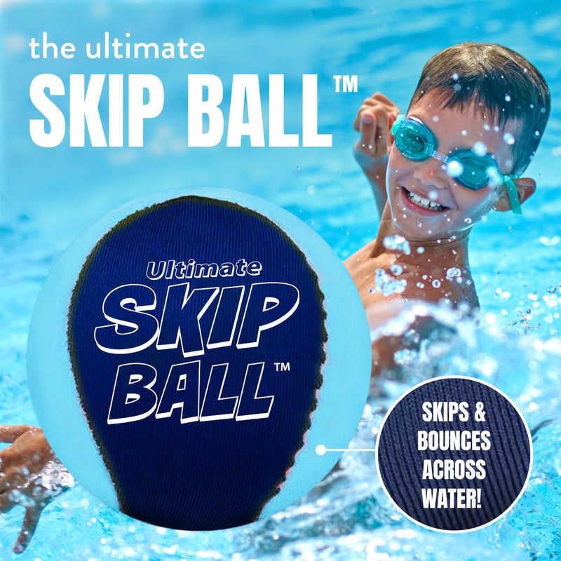 Activ Life Ultimate Pool Skip Ball - Holiday Stocking Stuffer Water Skipping Ball Fun - Versatile Outdoor Fun & Pool Games & Beach Gear Water Toys for Kids - Navy/Teal - Image 3