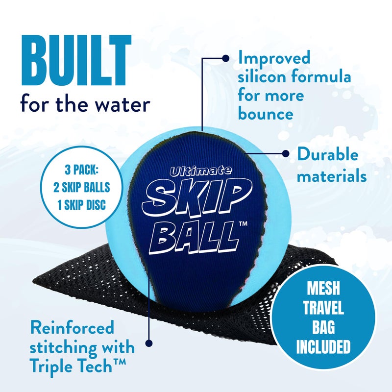 Activ Life Ultimate Pool Skip Ball - Holiday Stocking Stuffer Water Skipping Ball Fun - Versatile Outdoor Fun & Pool Games & Beach Gear Water Toys for Kids - Navy/Teal - Image 5