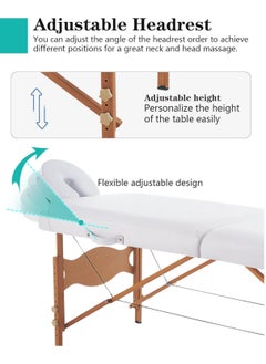 Meishida Foldable Massage Bed Adjustable Height Massage Table 2 Section Fold Spa Bed  - Image 2