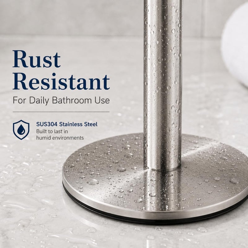 Brushed Nickel Hand Towel Holder Stand, Free-Standing Towel Rack, SUS304 Stainless Steel Towel Bar Rack Stand, Tower Bar for Bathroom Kitchen Vanity Countertop… - Image 4