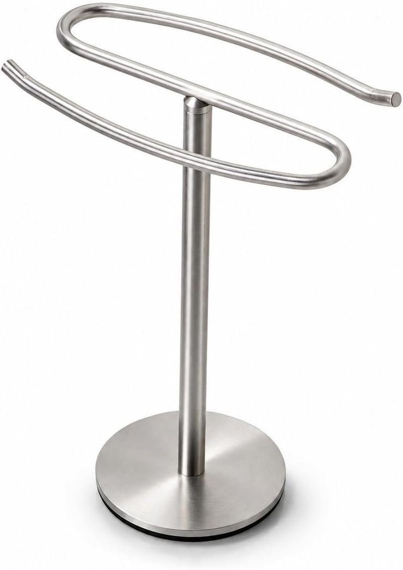 Brushed Nickel Hand Towel Holder Stand, Free-Standing Towel Rack, SUS304 Stainless Steel Towel Bar Rack Stand, Tower Bar for Bathroom Kitchen Vanity Countertop… - Image 1
