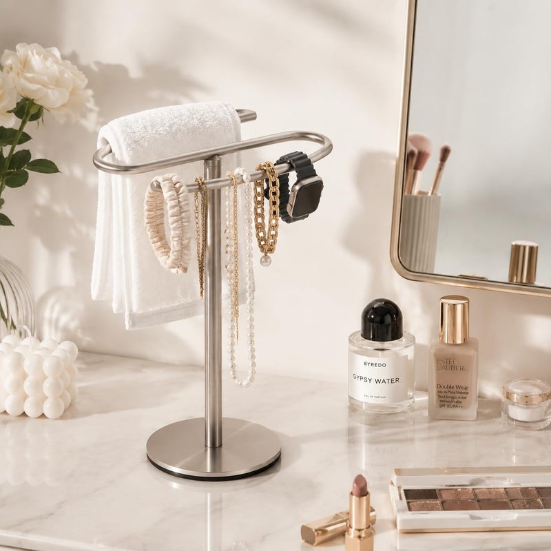 Brushed Nickel Hand Towel Holder Stand, Free-Standing Towel Rack, SUS304 Stainless Steel Towel Bar Rack Stand, Tower Bar for Bathroom Kitchen Vanity Countertop… - Image 5