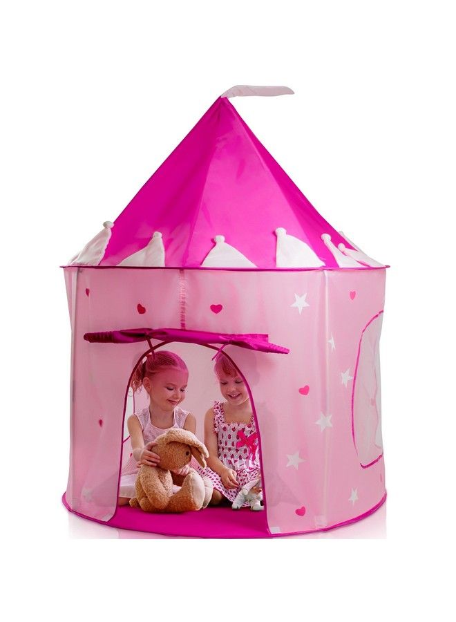 Play22 Play Tent Princess Castle Pink Features Glow In The Dark Stars Portable Kids Pop Up Tent Foldable Into A Carrying Bag Indoor And Outdoor Use Original - Image 2