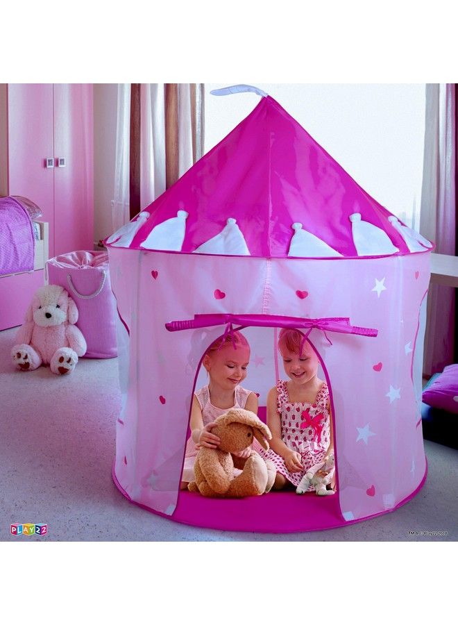 Play22 Play Tent Princess Castle Pink Features Glow In The Dark Stars Portable Kids Pop Up Tent Foldable Into A Carrying Bag Indoor And Outdoor Use Original - Image 5
