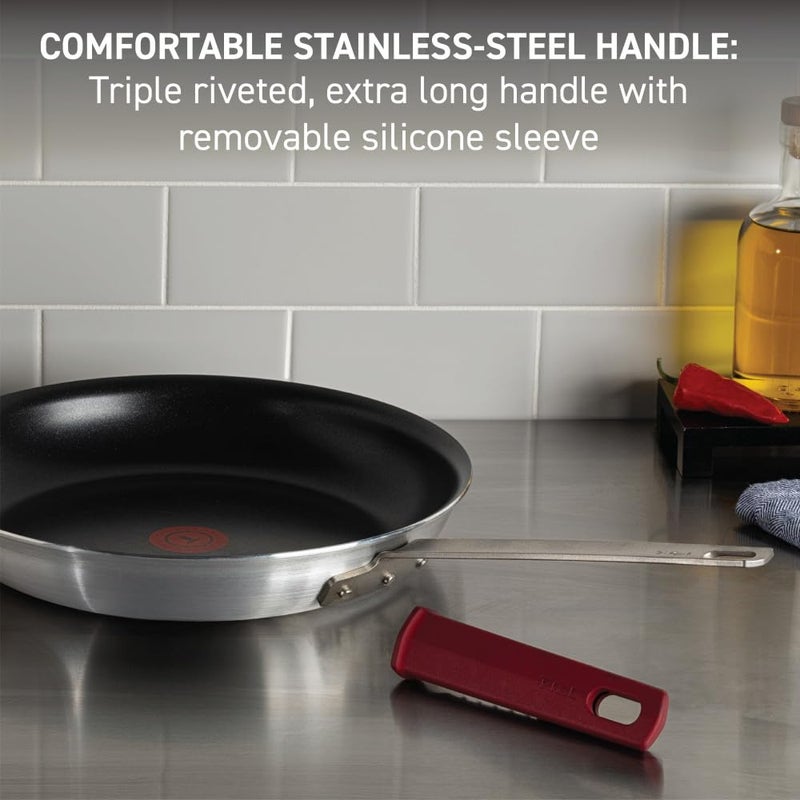 T-fal Professional VX3 Brushed Nonstick Fry Pan with Stainless Steel Handle 8.5Inch, Oven Broiler Safe 400F, Cookware, Pots and Pans, Skillet, Restaurant & Business Grade, Certified NSF and CBA, Black - Image 5