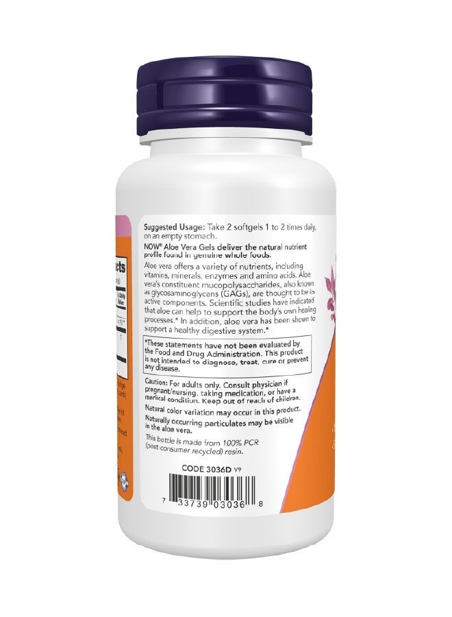 Now Foods Aloe Vera 10000 mg - 100 sgels - Image 2