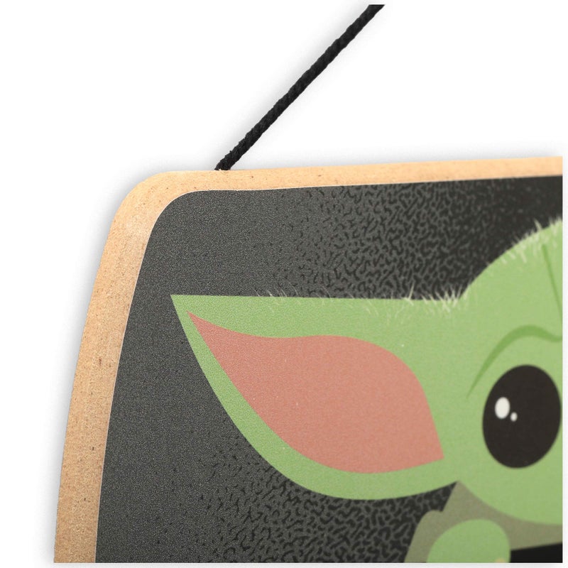 Open Road Brands Disney Star Wars: The Mandalorian Baby Yoda Force is Strong With This Little One Hanging Wood Wall Decor - Grogu, The Child - Image 4