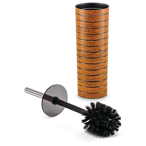 Freelance Miami Polystyrene Toilet Cleaning Brush with Holder Stand - Dark Wood - Hygienic Commode/Toilet Brush Cleaner Set - Compact Stand, Ideal for Cleaning Bathroom Pot/Bowl/WC - Holder Included - Image 2