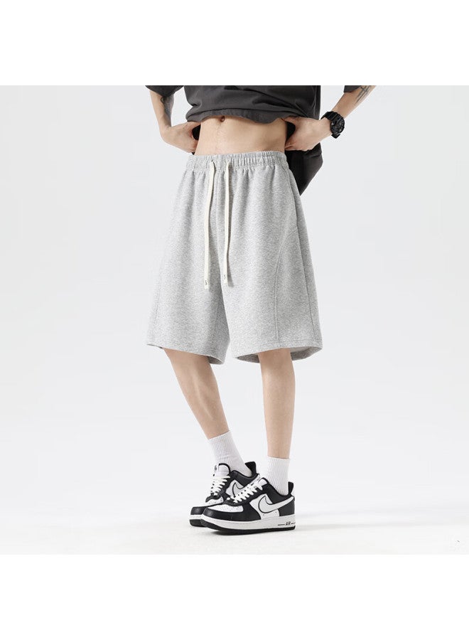 Dingfengbaoluo Men's Casual Shorts Style Comfortable Loose-fit Straight Leg Sports Shorts Hyj01 Dark Grey L - Image 2