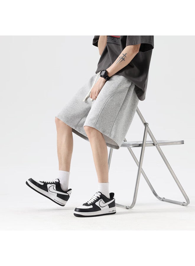 Dingfengbaoluo Men's Casual Shorts Style Comfortable Loose-fit Straight Leg Sports Shorts Hyj01 Dark Grey L - Image 4