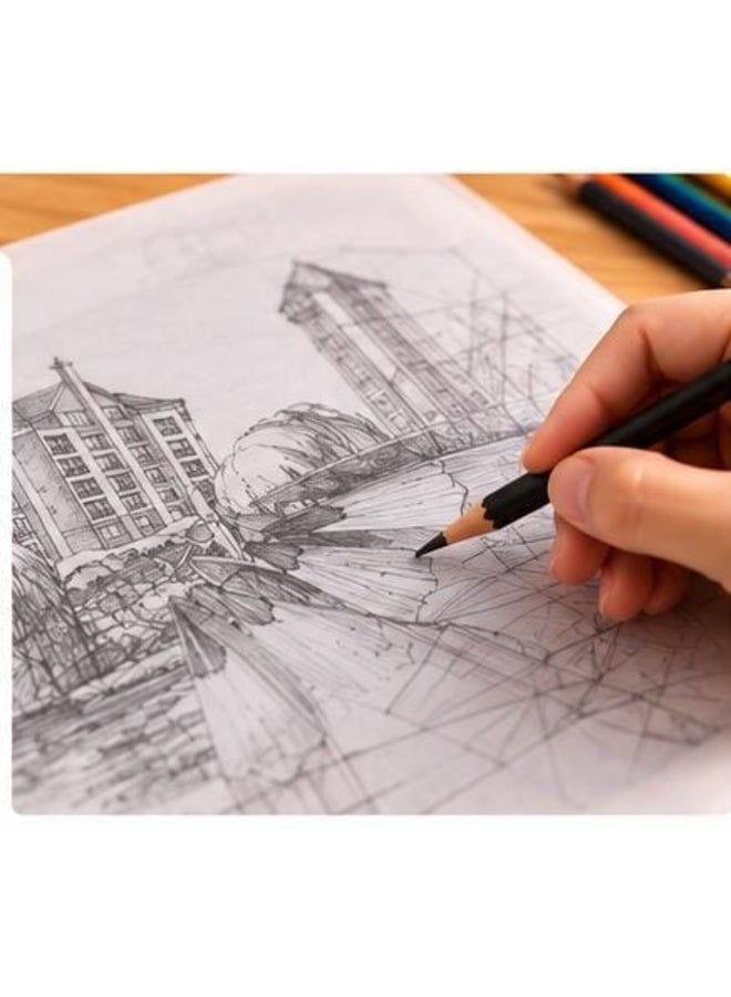 بلوك ورق شفاف للرسم والتتبع A4 – 50 ورقة – 70 GSM – مقاس 21 × 29 سم - Image 5