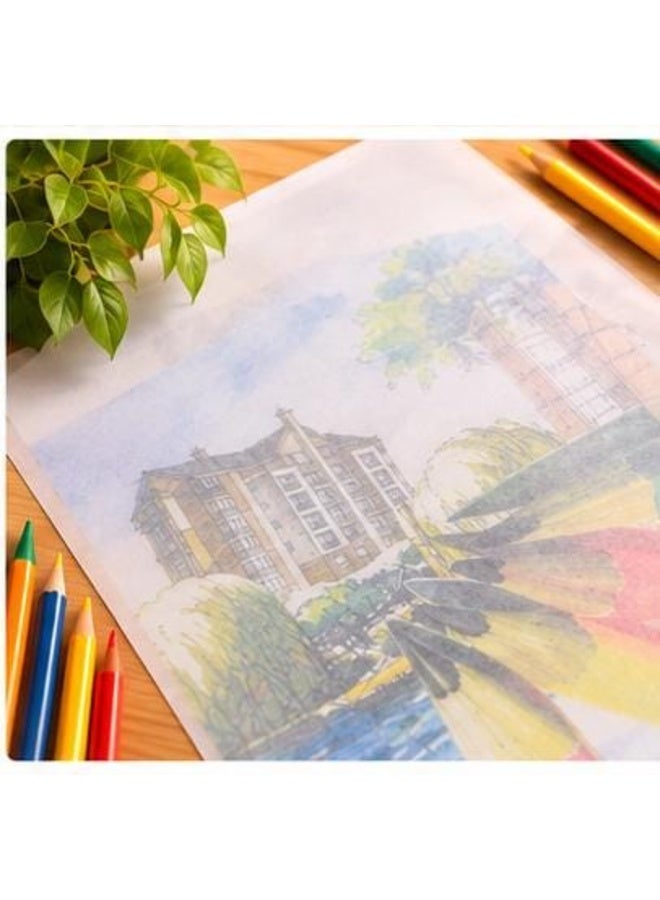 بلوك ورق شفاف للرسم والتتبع A4 – 50 ورقة – 70 GSM – مقاس 21 × 29 سم - Image 2