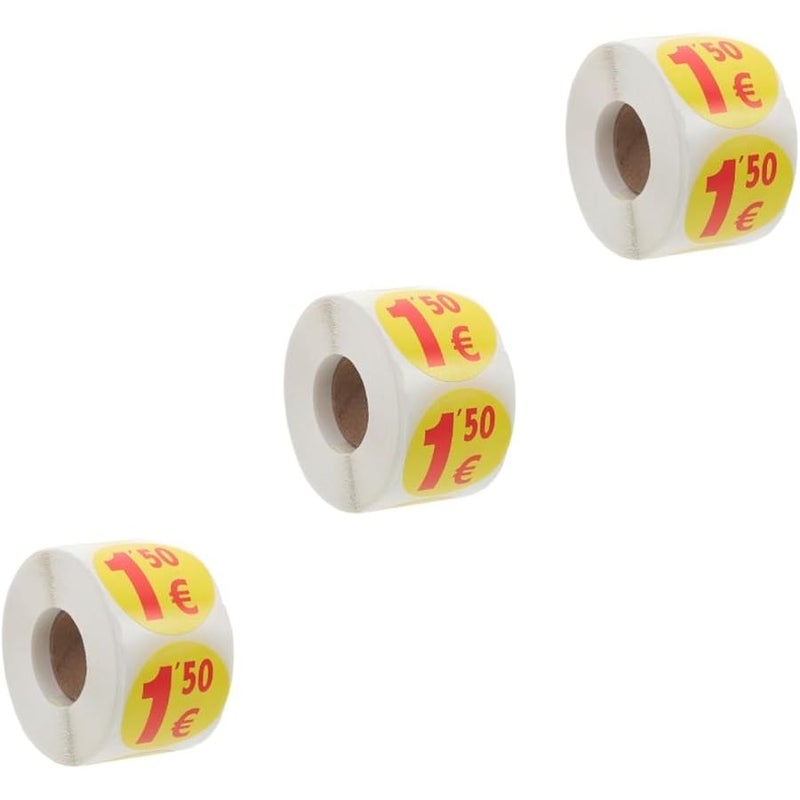 Bright Yellow Adhesive Price Tag Labels 3 80X3 80CM For Retail Supermarkets Small Business - Image 1