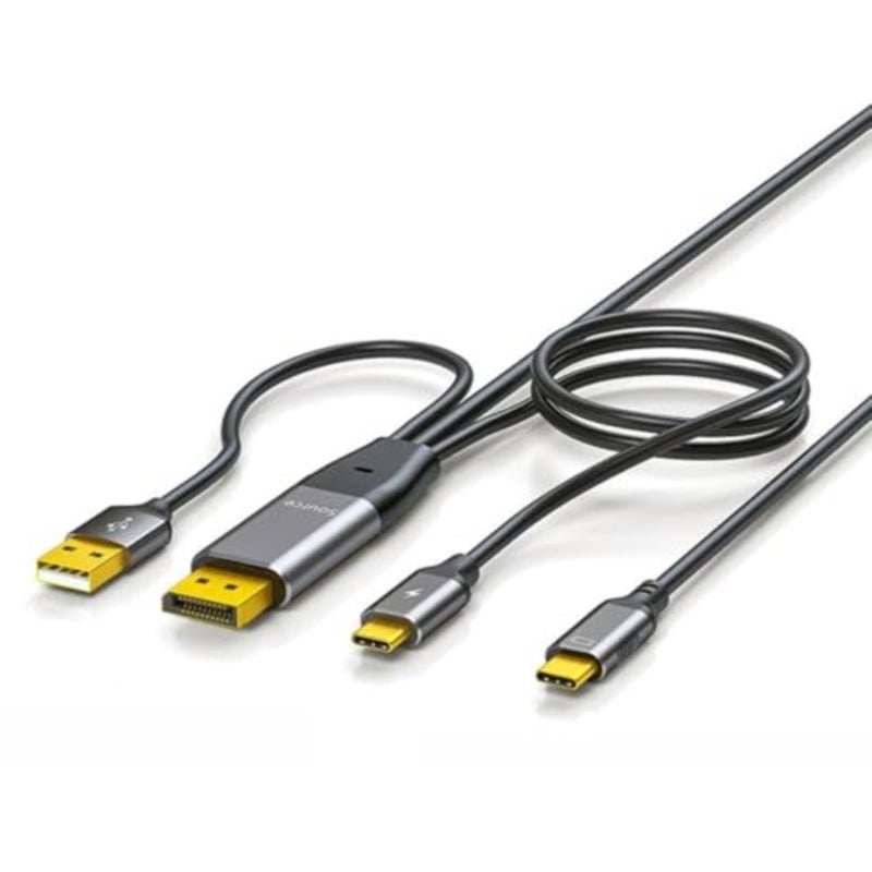 DisplayPort to USB C Cable 4K 60Hz High Speed Video Connection with Power Delivery, Compatible Touch Screen Portable Monitors and VR Headsets, 2 Meter DP Type Cord for Mac OS Windows - Image 1