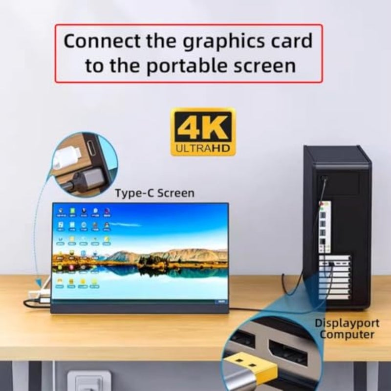 DisplayPort to USB C Cable 4K 60Hz High Speed Video Connection with Power Delivery, Compatible Touch Screen Portable Monitors and VR Headsets, 2 Meter DP Type Cord for Mac OS Windows - Image 4