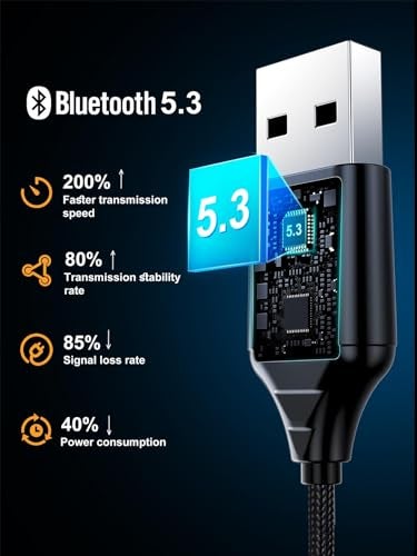 MaedHawk Aux to Bluetooth Receiver for Car, Bluetooth Aux Adapter with USB to 3.5mm Audio Jack kit BT5.3 for Car Stereo Home Speakers Music Streaming Hands-Free Calling, A2DP - Image 3