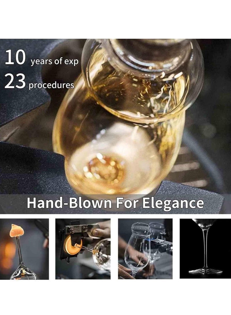 Crystal tumbler set of 6, hand blown Italian style crystal tumblers, lead free, universal glass, classic stemware set 495ml - Image 2