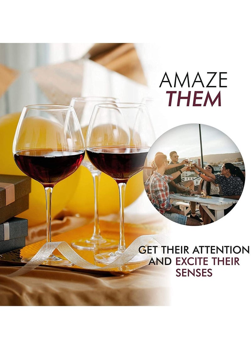 Crystal tumbler set of 6, hand blown Italian style crystal tumblers, lead free, universal glass, classic stemware set 495ml - Image 3