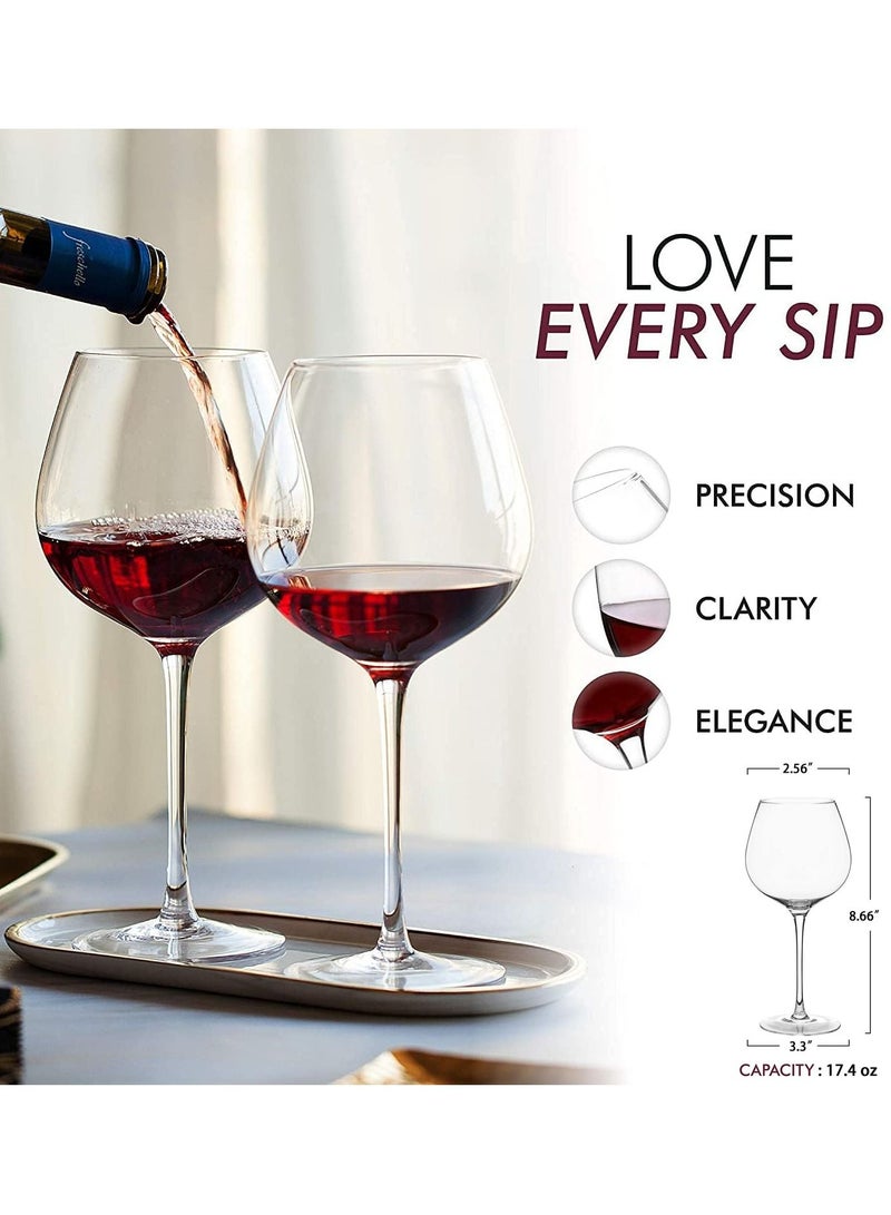 Crystal tumbler set of 6, hand blown Italian style crystal tumblers, lead free, universal glass, classic stemware set 495ml - Image 5