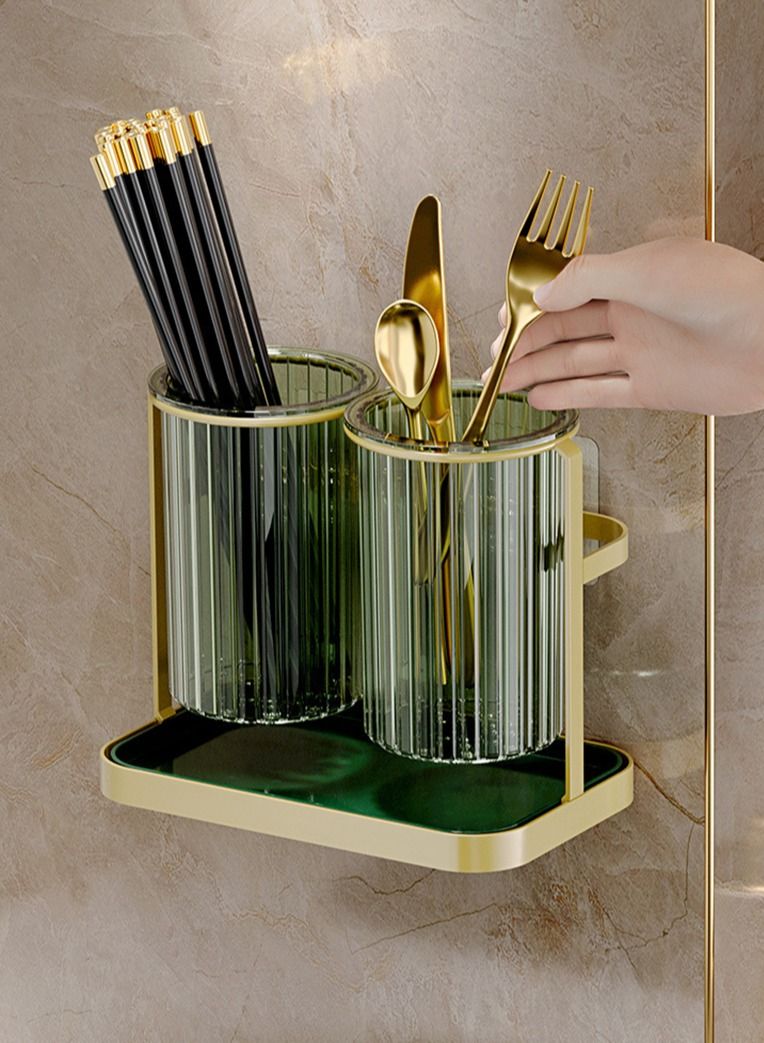 Dinnerware and Cutlery Holder, Cooking and Cutlery Organizer, Advanced Design 2 Cup Drying Bowl with Drain Tray (Circular)