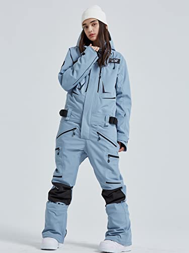 SEARIPE Women and Men's Ski Suits One Piece Jumpsuit Winter Outdoor Waterproof Warm Snowsuits(72blue,L) - Image 3